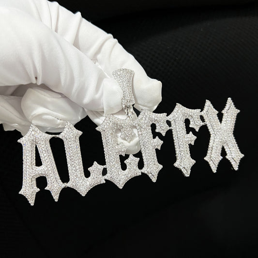 【Customized】Iced Out Crown Letter Pendant Necklace Unisex Hip Hop Statement Chain