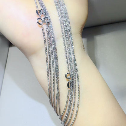 Layered White-Tone Chain Bracelet, Minimal Sparkle Multi-Row Wrist Bracelet for Daily Wear