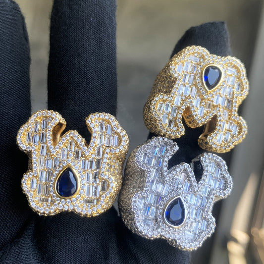 Iced Letter Statement Ring