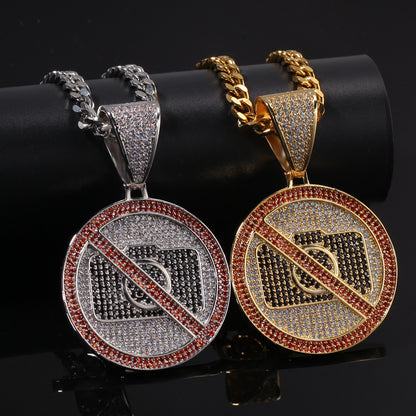 Iced Camera Pendant Necklace with 5mm Cuban Chain - Stainless Steel Gold or Silver Statement Chain for Women & Men