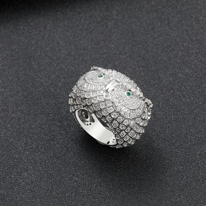 Hip Hop Vintage Cuban Link Cubic Zirconia Ring for Men