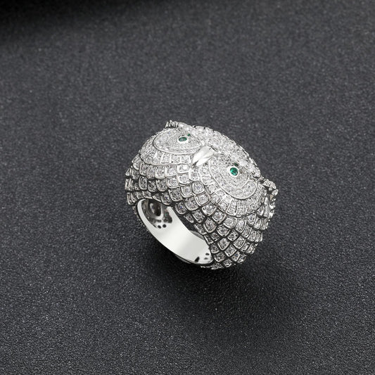 Hip Hop Vintage Cuban Link Cubic Zirconia Ring for Men