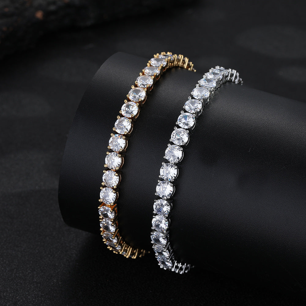 6mm Iced Out Tennis Chain Bracelet & Necklace, Unisex Cubic Zirconia Statement Chain product image