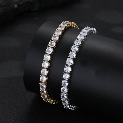 6mm Iced Out Tennis Chain Bracelet & Necklace, Unisex Cubic Zirconia Statement Chain