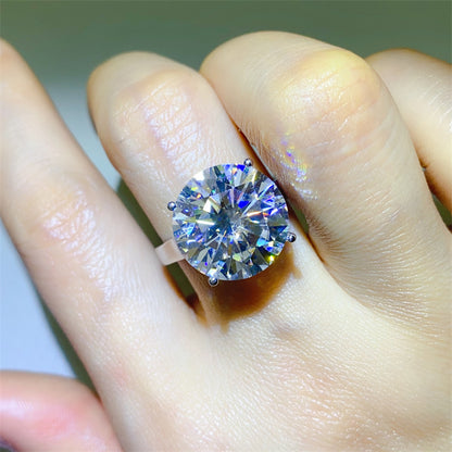 VVS1 Moissanite Solitaire Ring for Women, Round Cut Engagement Ring, 1 to 10 Carat Statement Promise Ring
