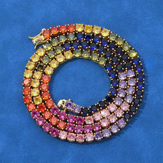 5 mm Multicolor Round CZ Tennis Copper Necklace or Bracelet - CHA111 alternate product image