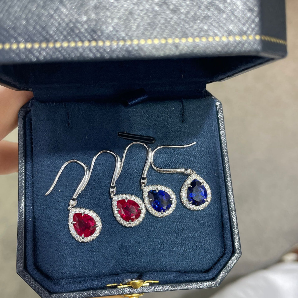 Pear Cut Teardrop Drop Earrings for Women, Faceted Color Stone Hook Dangle Earrings product image