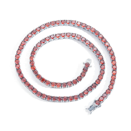 Hip Hop Light Luxury Tennis Chain Cubic Zirconia Necklace for Men