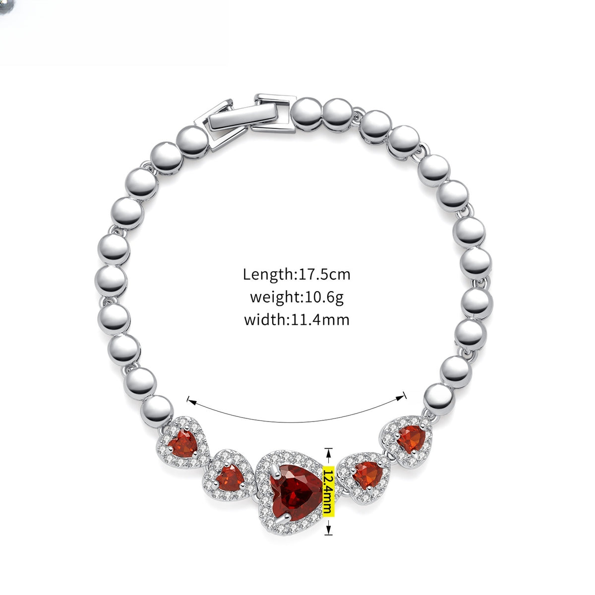 Heart Tennis Bracelet for Women Romantic Gift product image