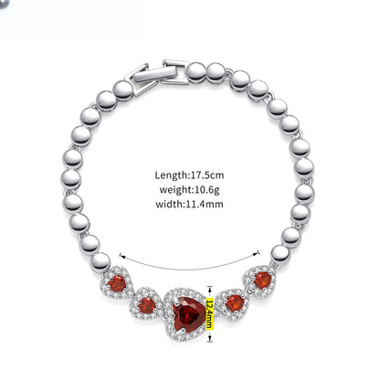 Heart Tennis Bracelet for Women Romantic Gift
