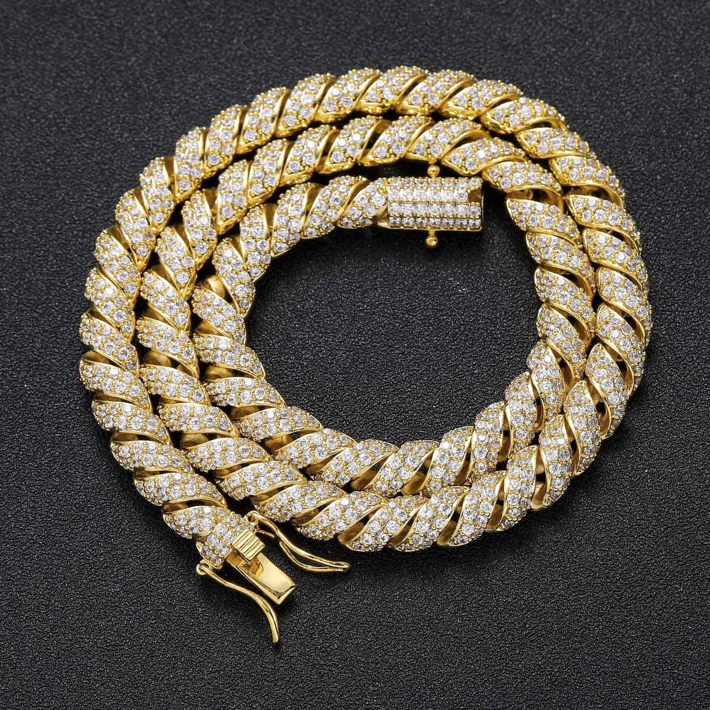 Hip Hop Minimalist Cuban Link Cubic Zirconia Necklace for Men and Women