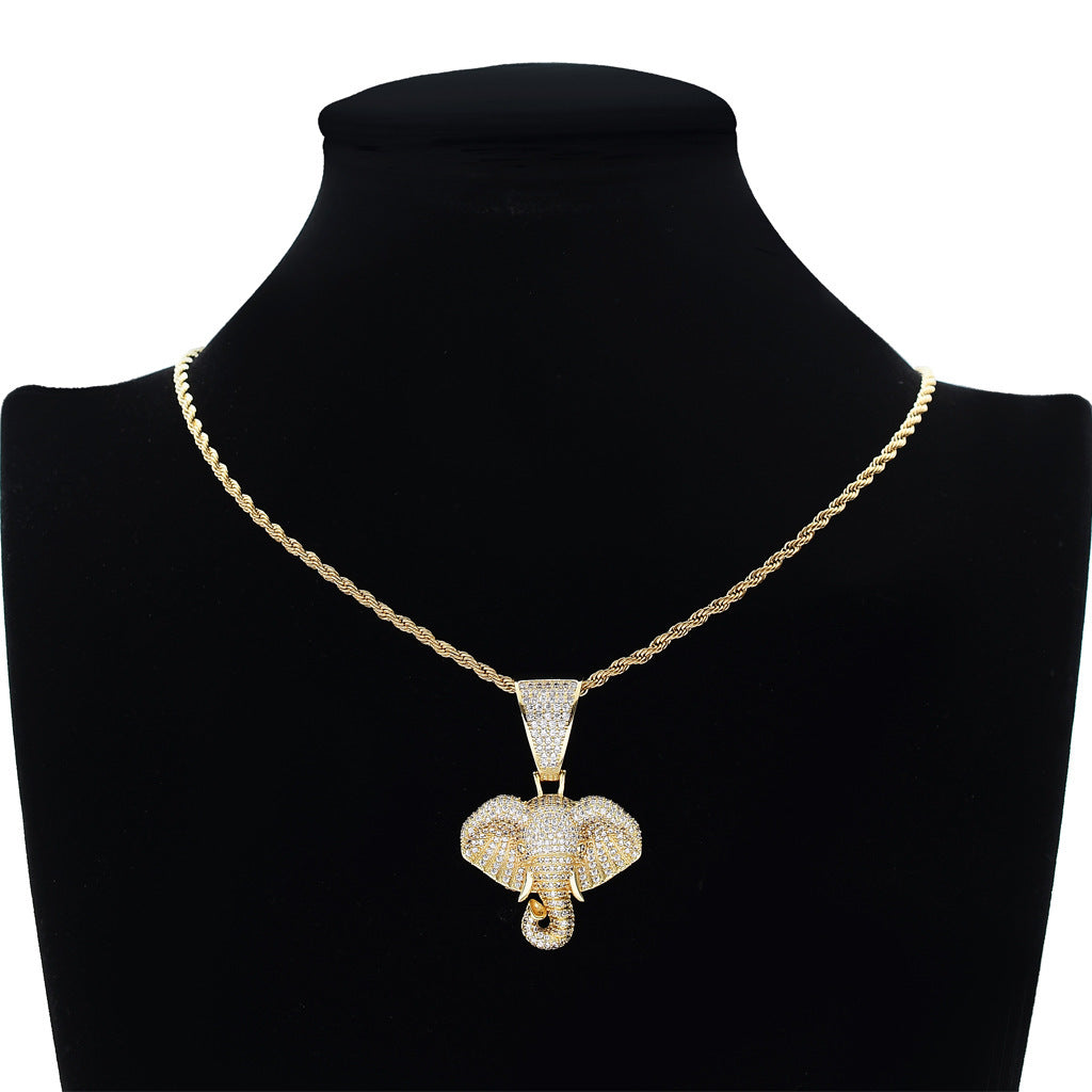 Hip Hop Bear Copper Pendant Necklace for Men and Women