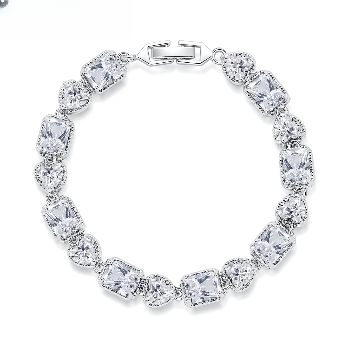 Heart Gem Statement Bracelet for Women