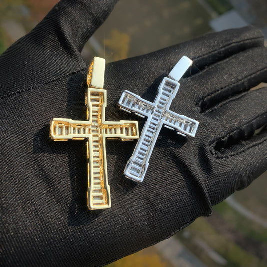 Iced Cross Pendant Necklace