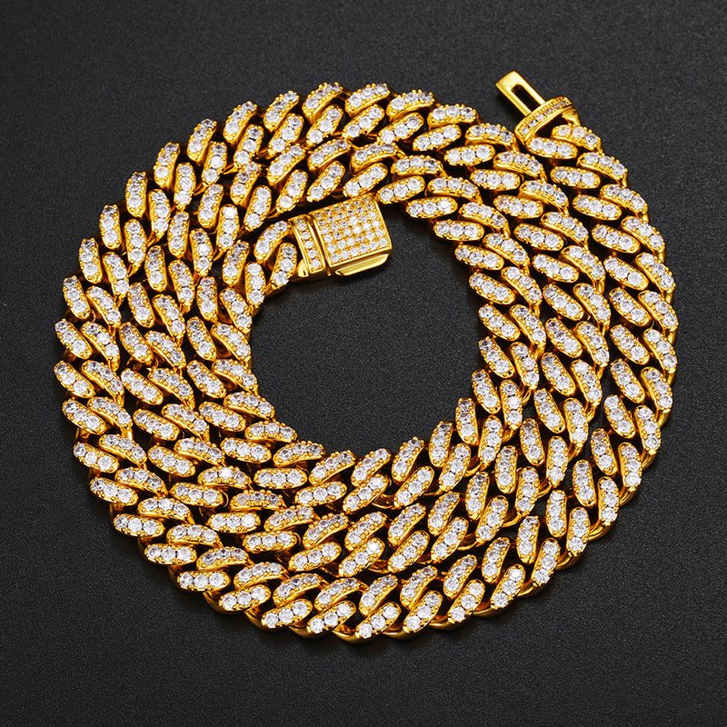 925 Silver Moissanite Cuban Link Chain Necklace for Men & Women - Iced Out Hip Hop Statement Necklace product image