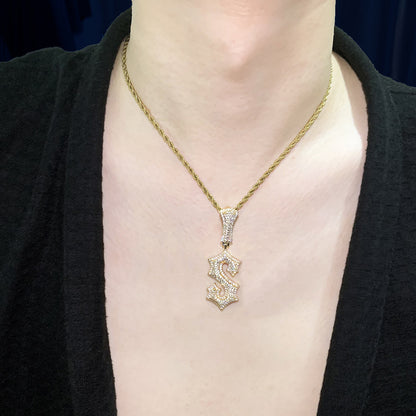 Iced Out Letter Pendant Necklace