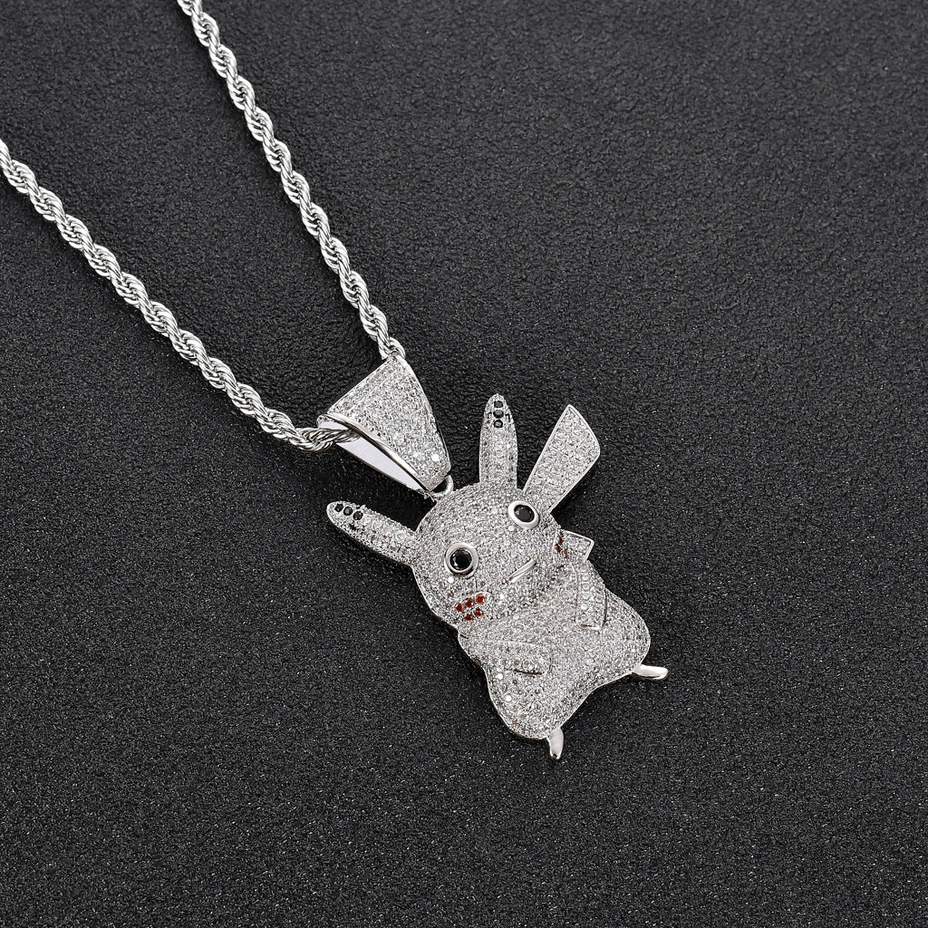 Hip Hop Fashion Cubic Zirconia Pendant Necklace for Men and Women