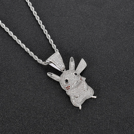 Hip Hop Fashion Cubic Zirconia Pendant Necklace for Men and Women