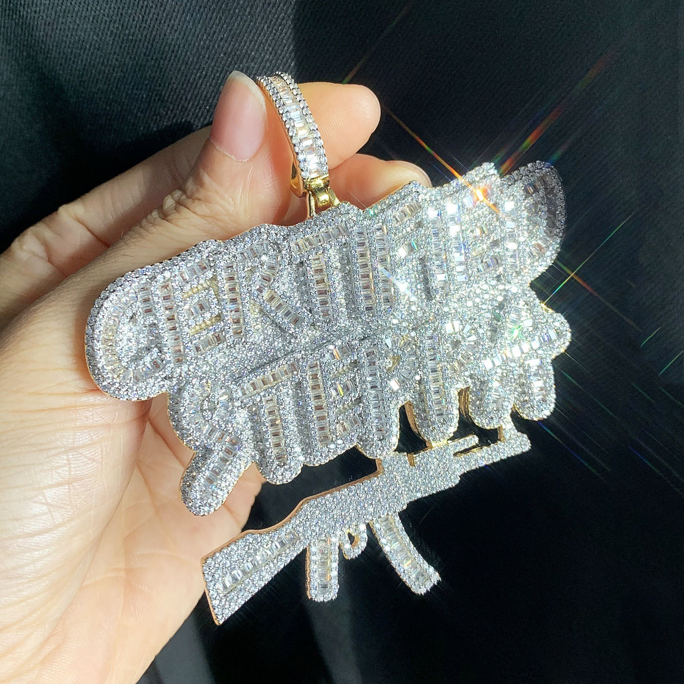 Iced Out Letter Pendant Necklace