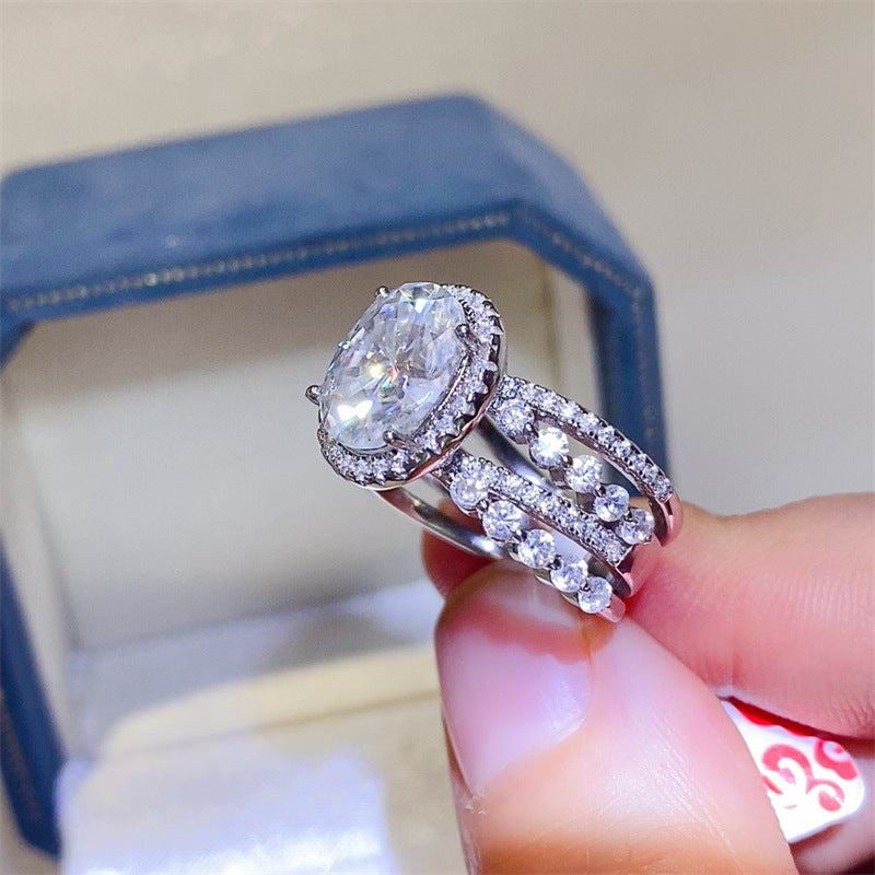 Oval Halo Moissanite Ring for Women, 3 Carat to 5 Carat Style Engagement Ring product image