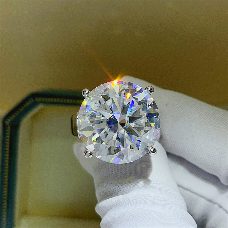 20 Carat D Color Moissanite Ring for Women, Geometric U-Shape Solitaire Engagement Ring product image