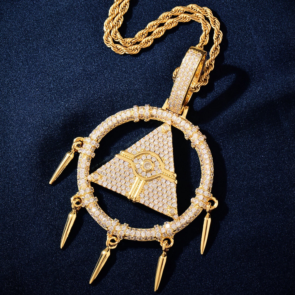 Unisex Iced Eye Dreamcatcher Pendant Necklace