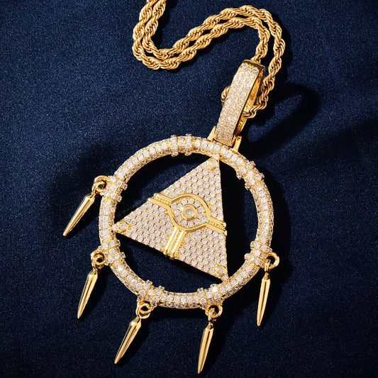 Unisex Iced Eye Dreamcatcher Pendant Necklace
