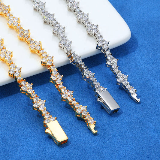 6.5 mm Airplane CZ Tennis Hip Hop Bracelet with Silver Base - CHA258 alternate product image