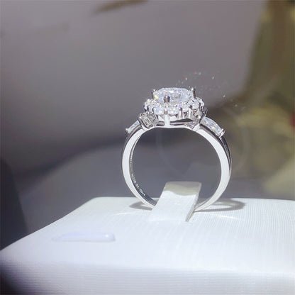 1 Carat Heart Cut Moissanite Halo Ring for Women – Geometric Engagement, Promise or Wedding Ring