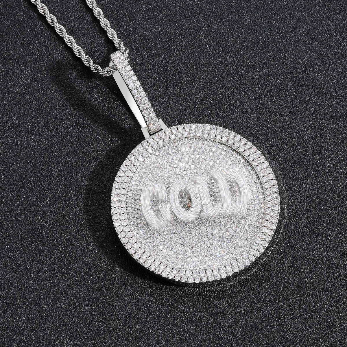 Hip Hop Light Luxury Letter Square Cubic Zirconia Pendant Necklace for Men and Women product image