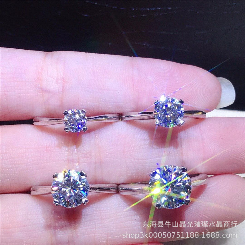 VVS Moissanite Ring for Women, Classic 4-Prong Solitaire Engagement Ring product image