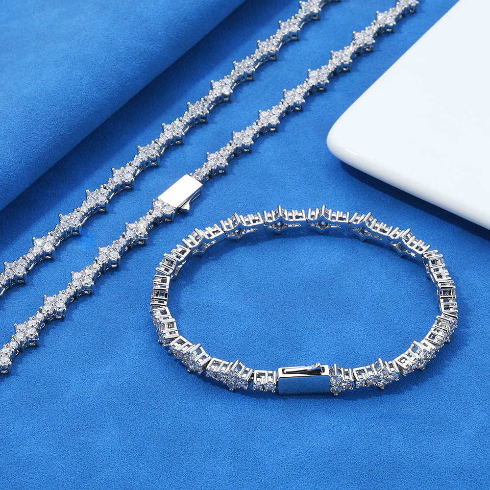 6.5 mm Zigzag CZ Tennis Copper Necklace or Bracelet - CHA258 product image
