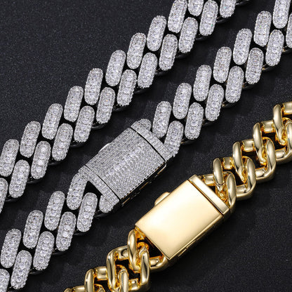 Iced Out Cuban Link Chain Bracelet/Necklace, Chunky Hip Hop Link Jewelry