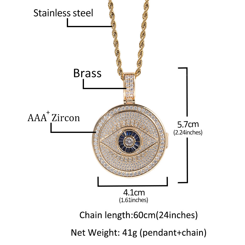 Round Evil Eye Photo Pendant Necklace product image