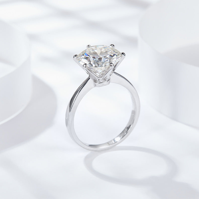 5 Carat Moissanite Solitaire Ring, Six-Prong S925 Engagement Ring product image
