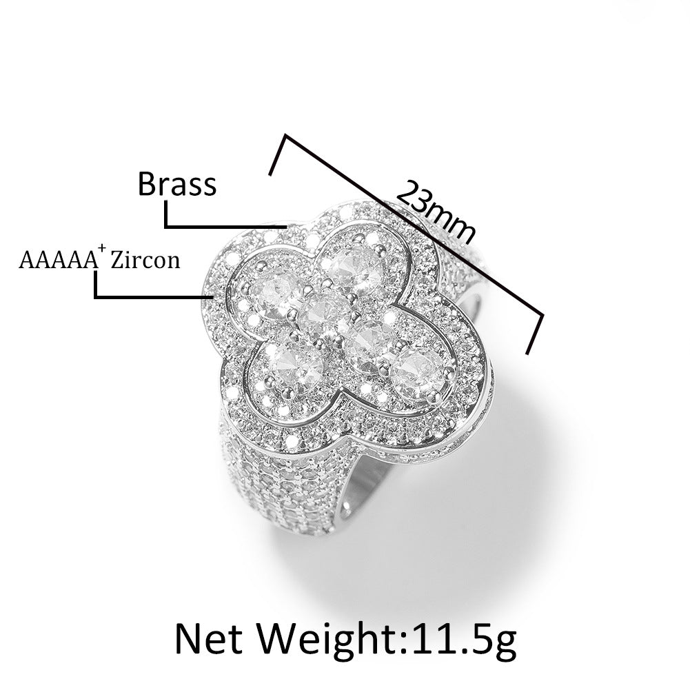 Unisex Iced Cross Ring with Cubic Zirconia in Gold or Silver Tone – Hip Hop Statement Ring Sizes 8-11
