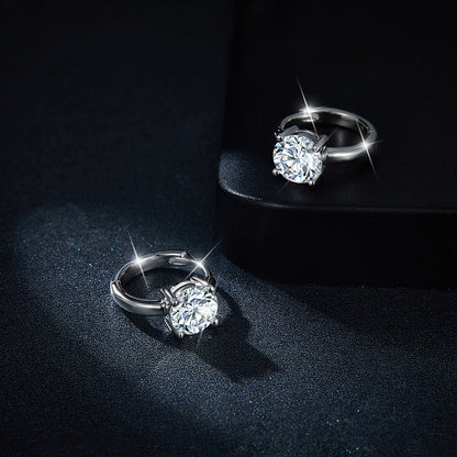Round Cut Four-Prong Stud Earrings for Women, Everyday Pierced Jewelry