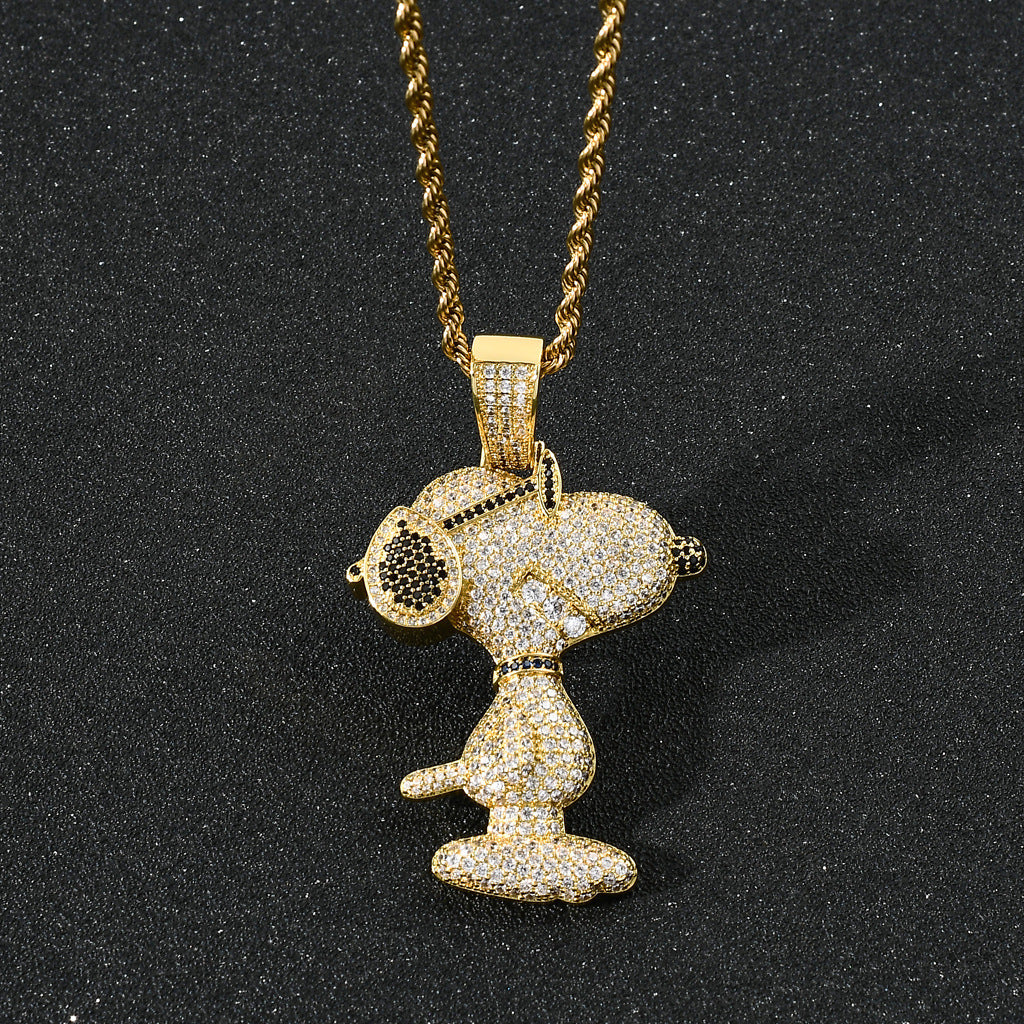 Hip Hop Fashion Cubic Zirconia Pendant Necklace for Men and Women