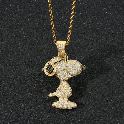 Hip Hop Fashion Cubic Zirconia Pendant Necklace for Men and Women