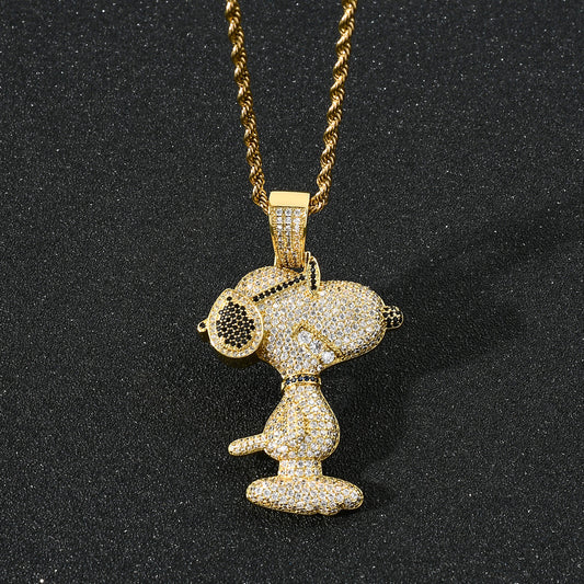 Hip Hop Fashion Cubic Zirconia Pendant Necklace for Men and Women