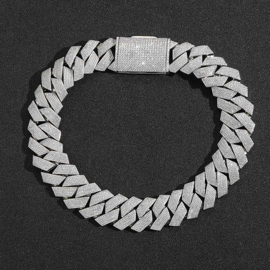 Hip Hop Diamond Shape Cuban Link Cubic Zirconia Necklace for Men