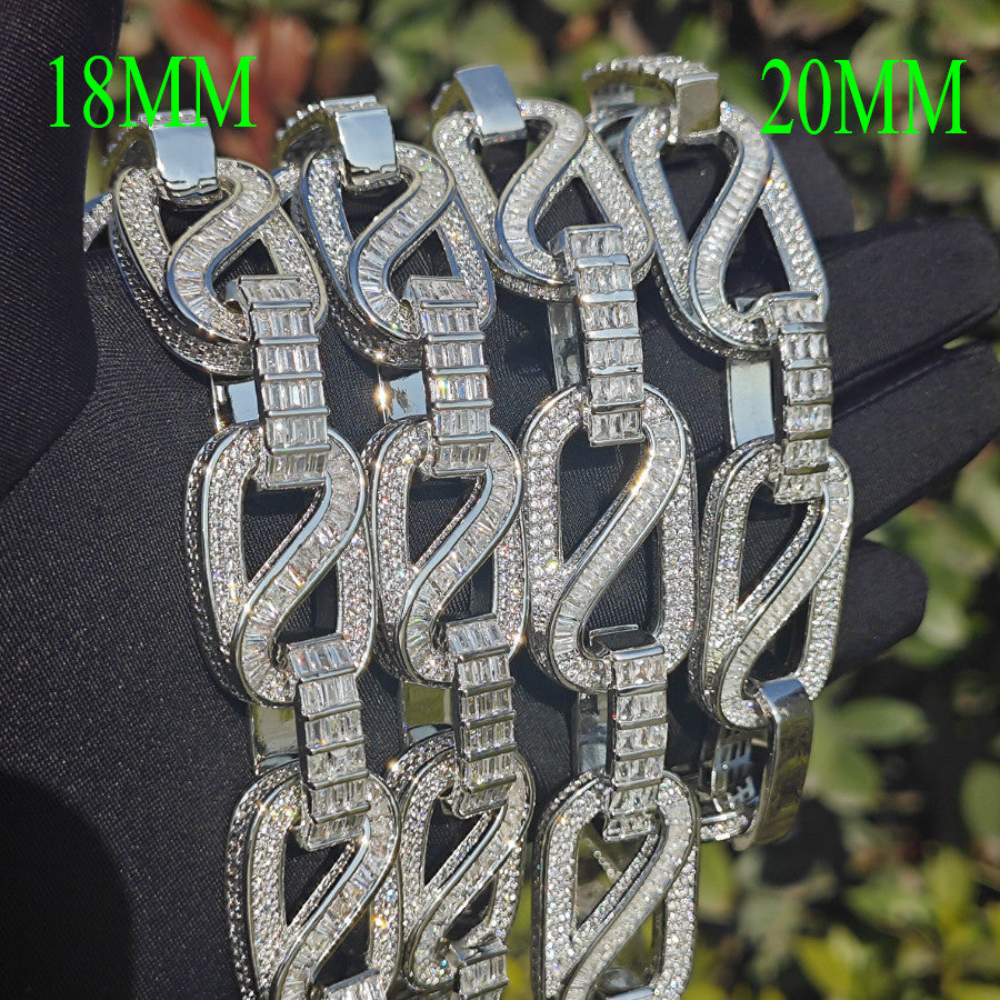 Iced Out Chain Necklace Bracelet Set