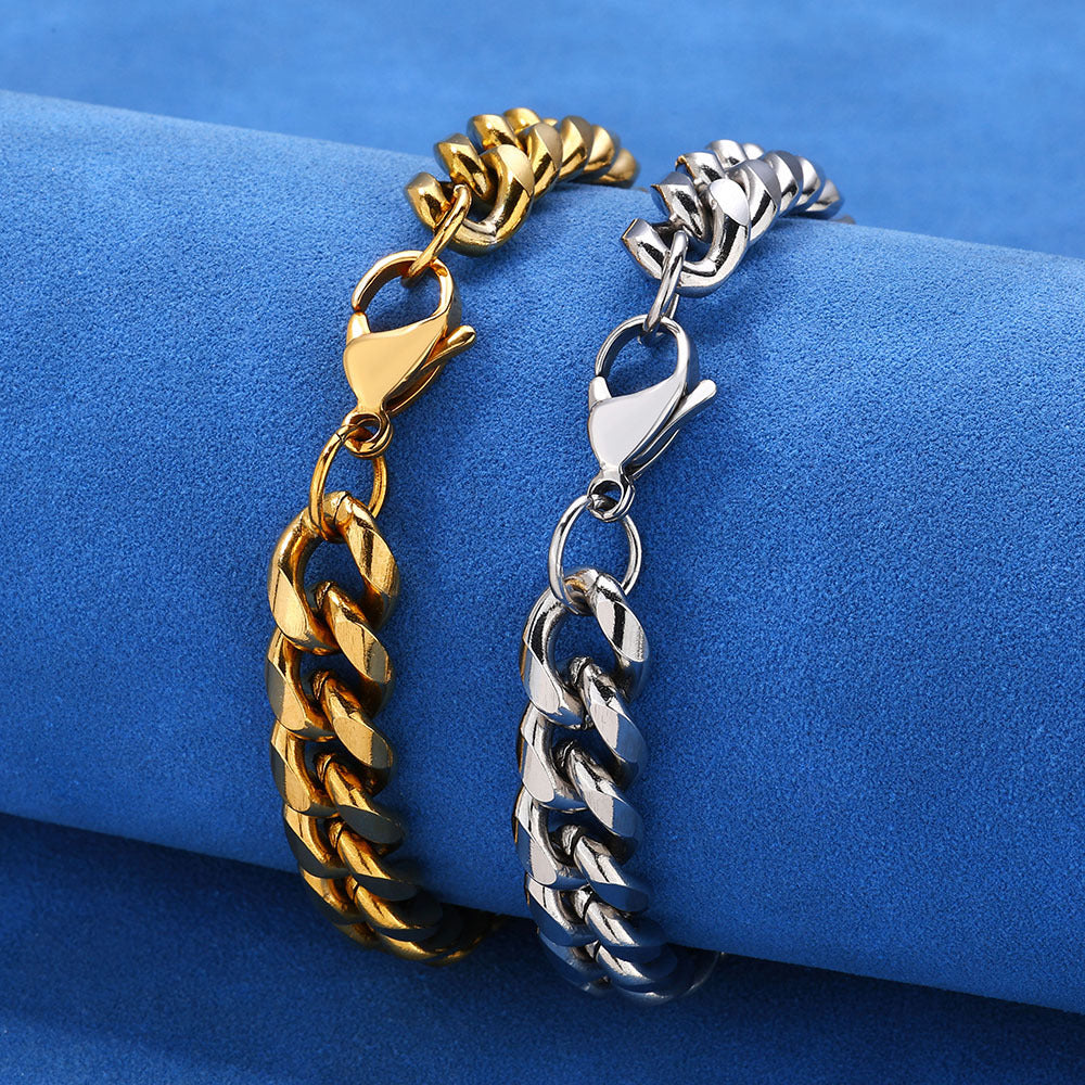 4-9 mm Polished Cuban Stainless steel Bracelet - CHA163 product image
