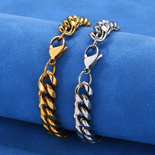 4-9 mm Polished Cuban Stainless steel Bracelet - CHA163 alternate product image