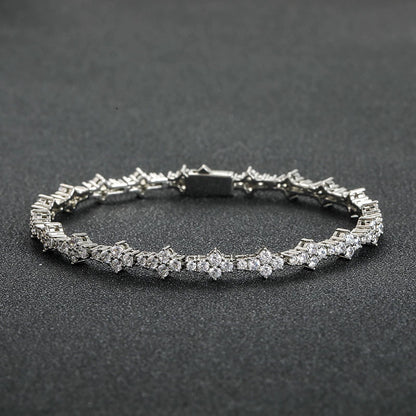Hip Hop Light Luxury Fashion Cubic Zirconia Bracelet for Men and Women