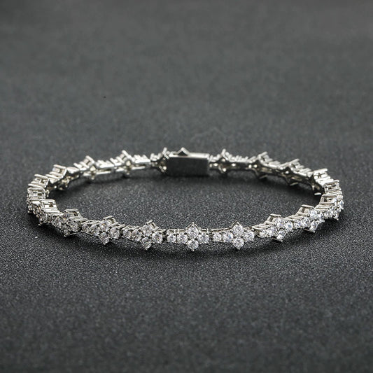 Hip Hop Light Luxury Fashion Cubic Zirconia Bracelet for Men and Women
