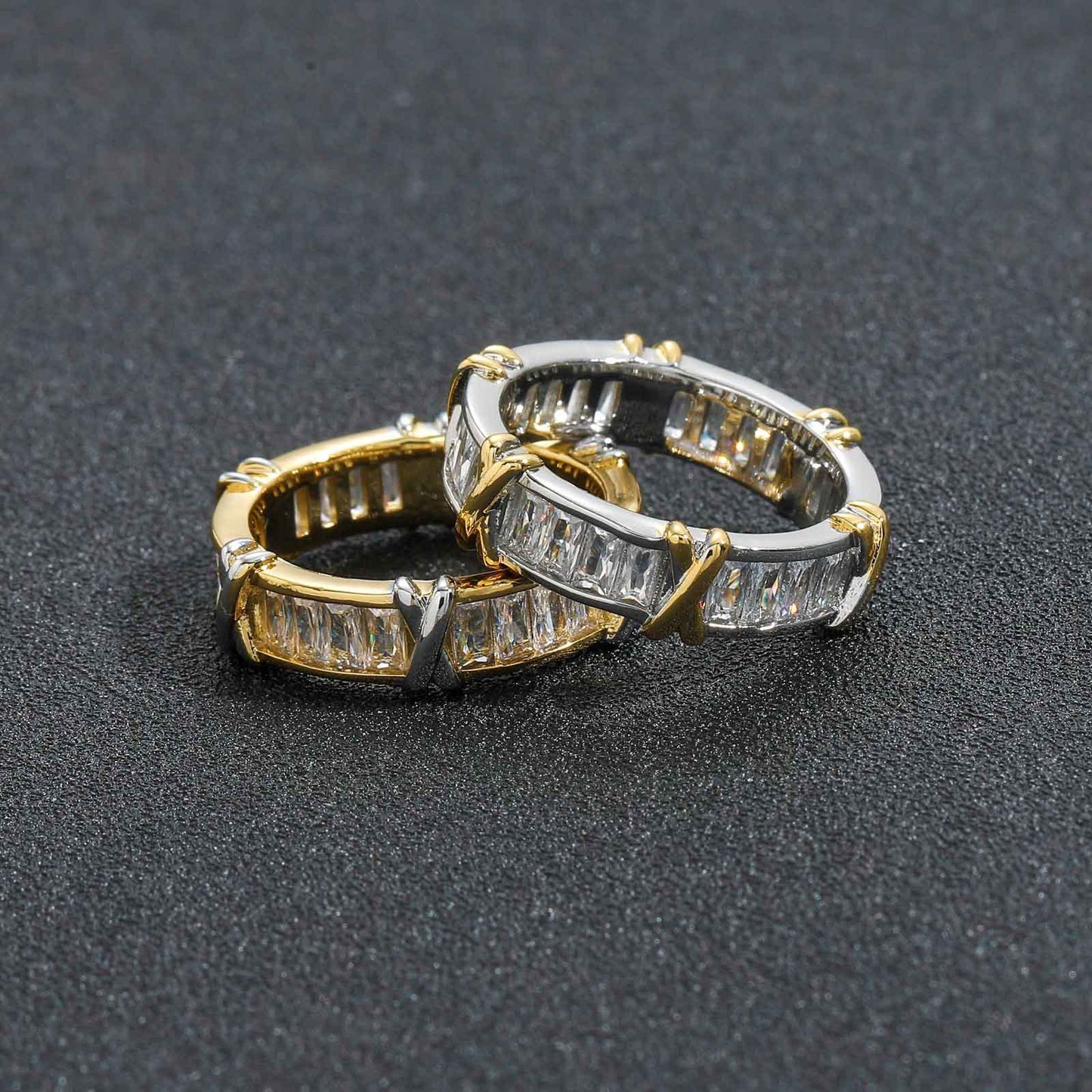 Hip Hop Minimalist Square Cubic Zirconia Ring for Men