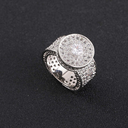 Hip Hop Light Luxury Fashion Cubic Zirconia Ring for Men