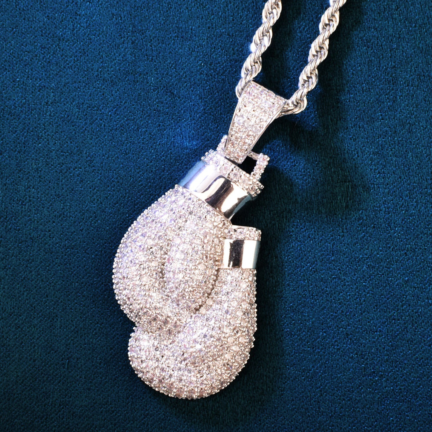Iced Out Asymmetrical Pendant Necklace