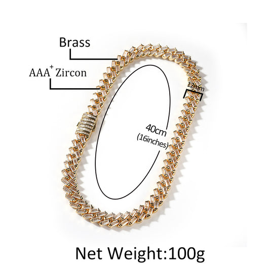 Minimalist Cubic Zirconia Chain Necklace & Bracelet Set for Women and Men, Gold Plated or Silver Plated Geometric Line Jewelry
